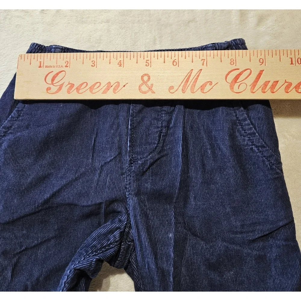 Baby GAP Corduroy Pants 18-24 Months Navy Blue Plaid Lined Elastic Waist Toddler